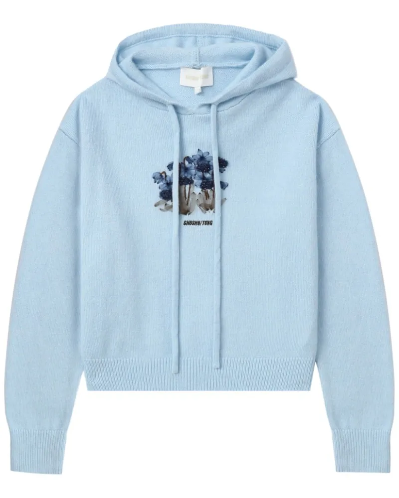 SHUSHU/TONG Hoodie mit Blumenstickerei - Blau Blau