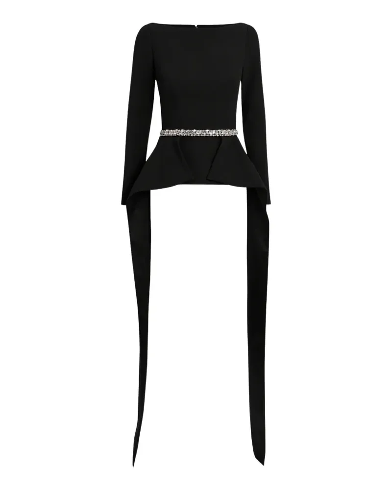 Safiyaa Dylan crystal-embellished peplum top - Schwarz Schwarz