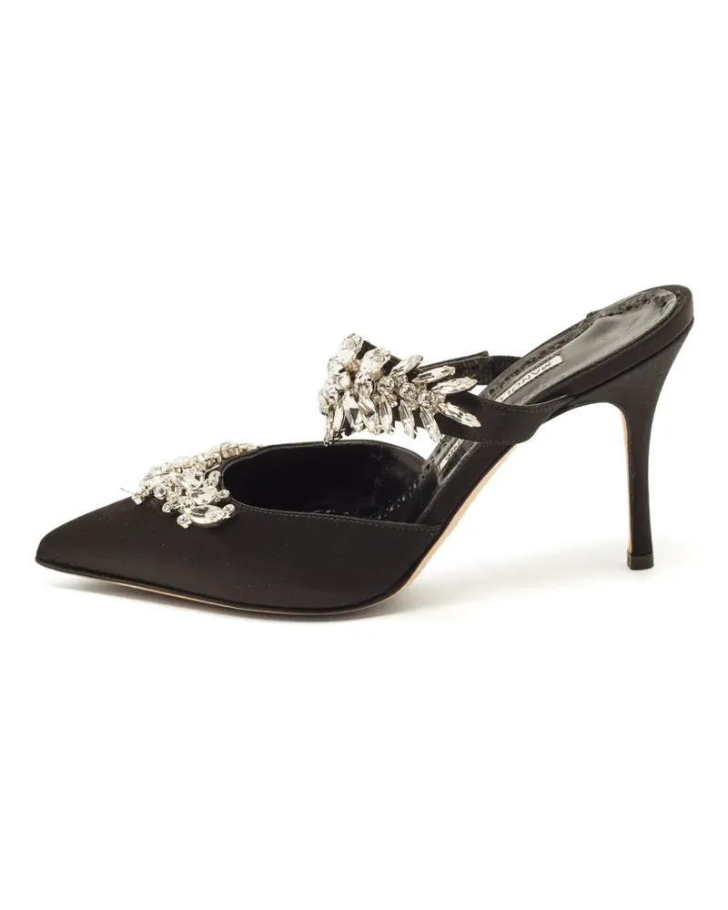 Manolo Blahnik Lurum Mules mit Kristallen - Schwarz Schwarz