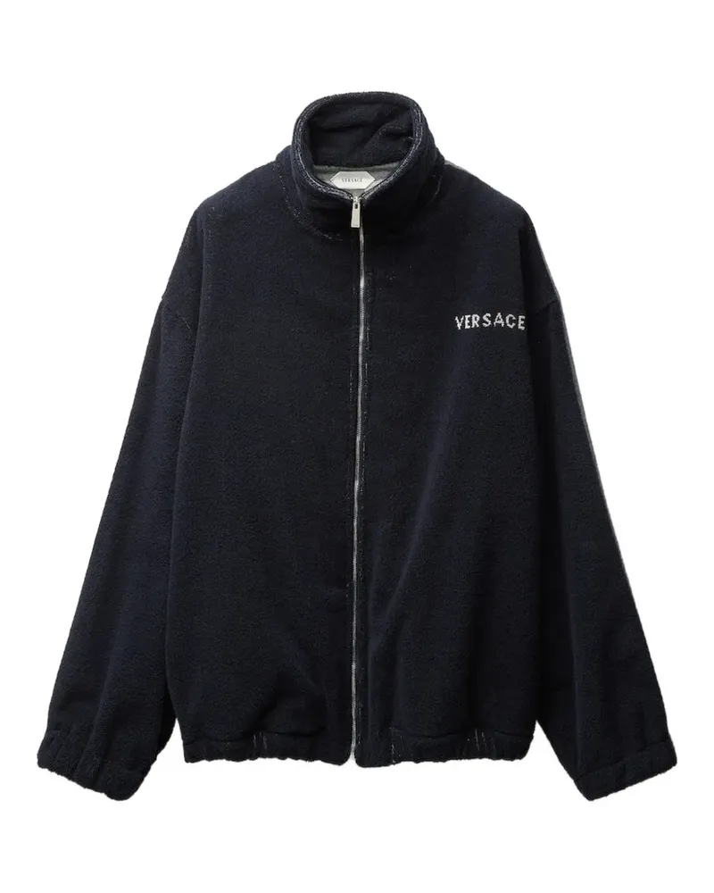 Versace Reißverschluss-Sweatshirt mit Logo - Blau Blau