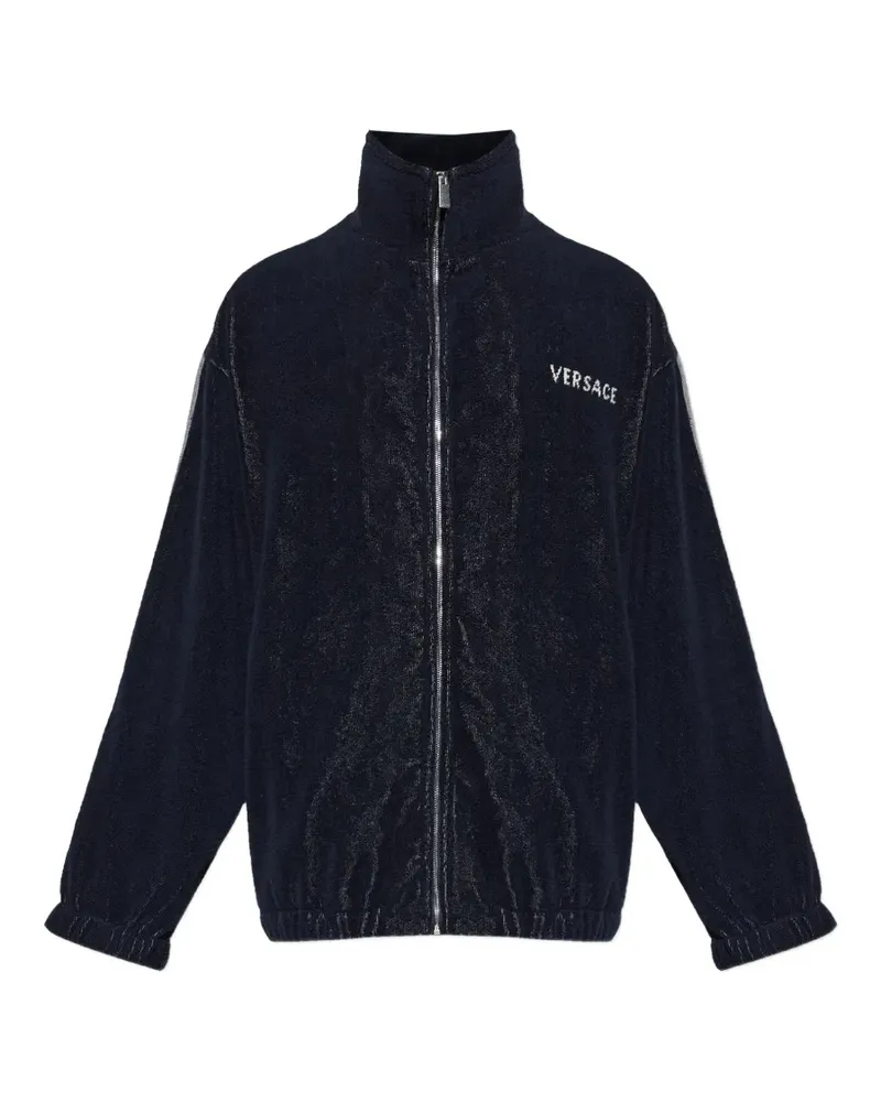Versace Reißverschluss-Sweatshirt mit Logo - Blau Blau