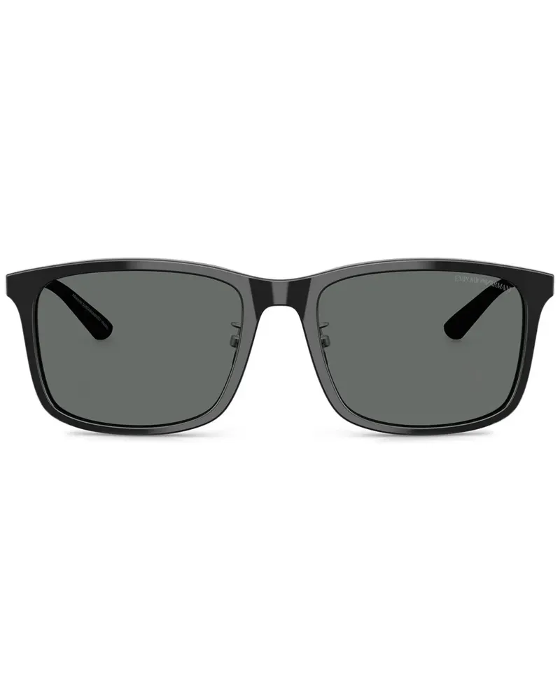 Emporio Armani Eckige Sonnenbrille mit Asian-Fit - Schwarz Schwarz