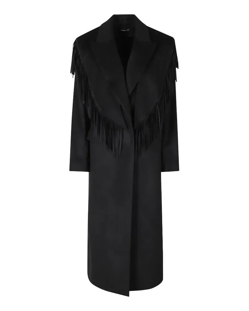 Federica Tosi Mantel mit abnehmbarem Cape und Fransen - Grau Grau