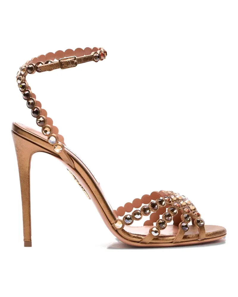Aquazzura strass buckle tequila sandals - Gold Gold