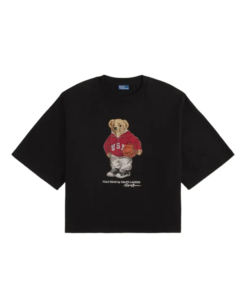 Ralph Lauren T-Shirt mit Polo Bear - Schwarz Schwarz