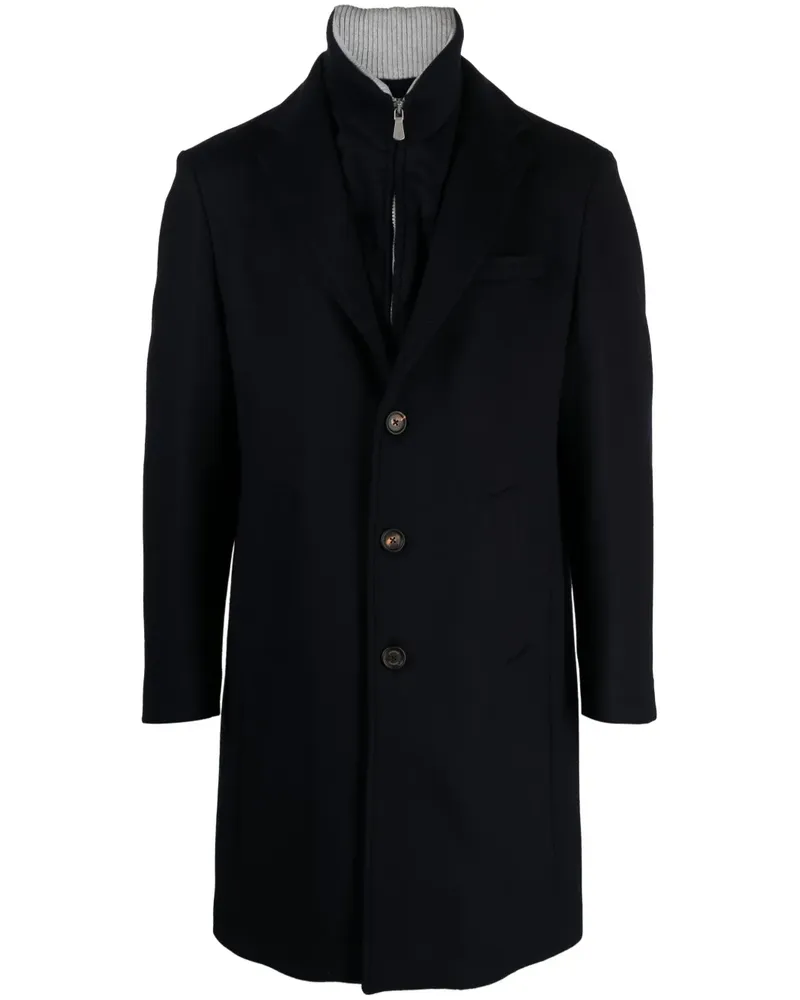 Eleventy Langer Mantel im Layering-Look - Blau Blau