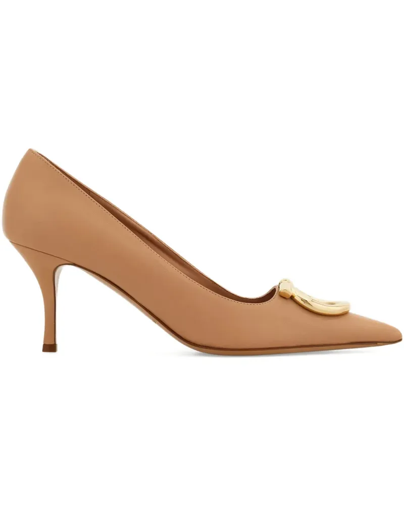 Ferragamo Pumps mit spitzer Kappe - Nude Nude