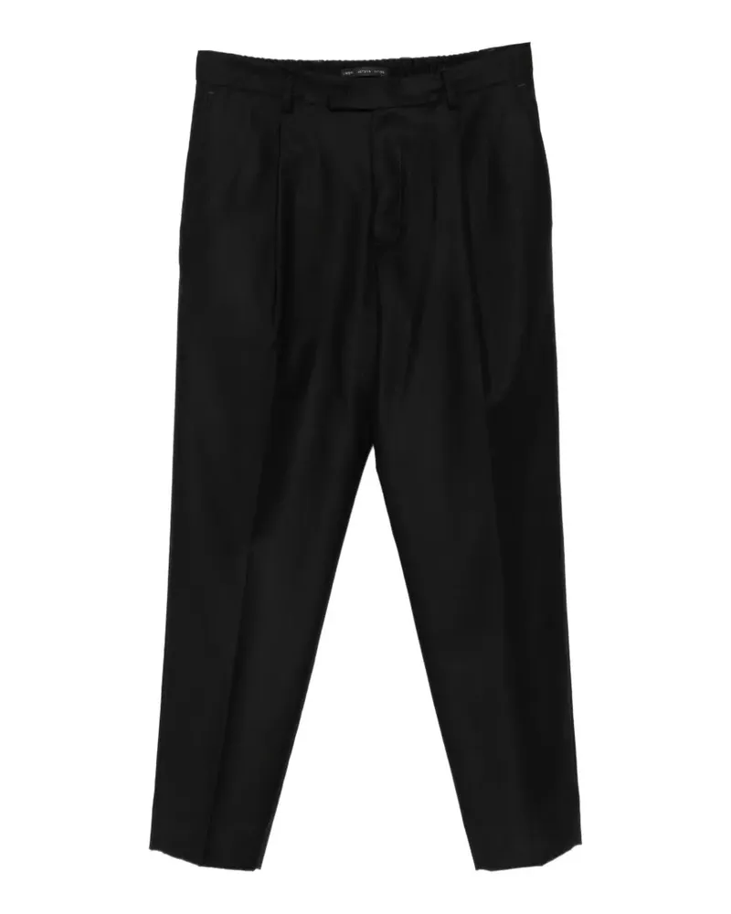 Low Brand pleated tapered trousers - Schwarz Schwarz