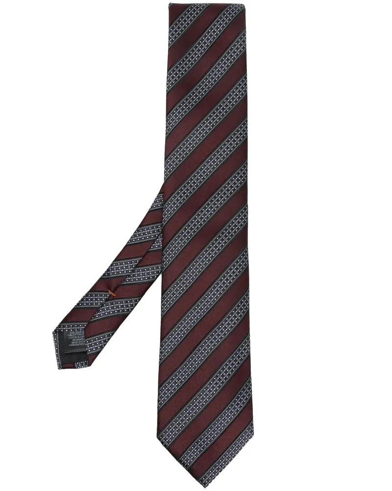 Ermenegildo Zegna Gestreifte Jacquard-Krawatte - Rot Rot
