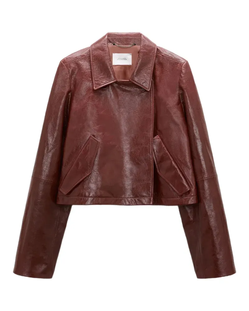 Dorothee Schumacher Broken Shine leather jacket - Braun Braun