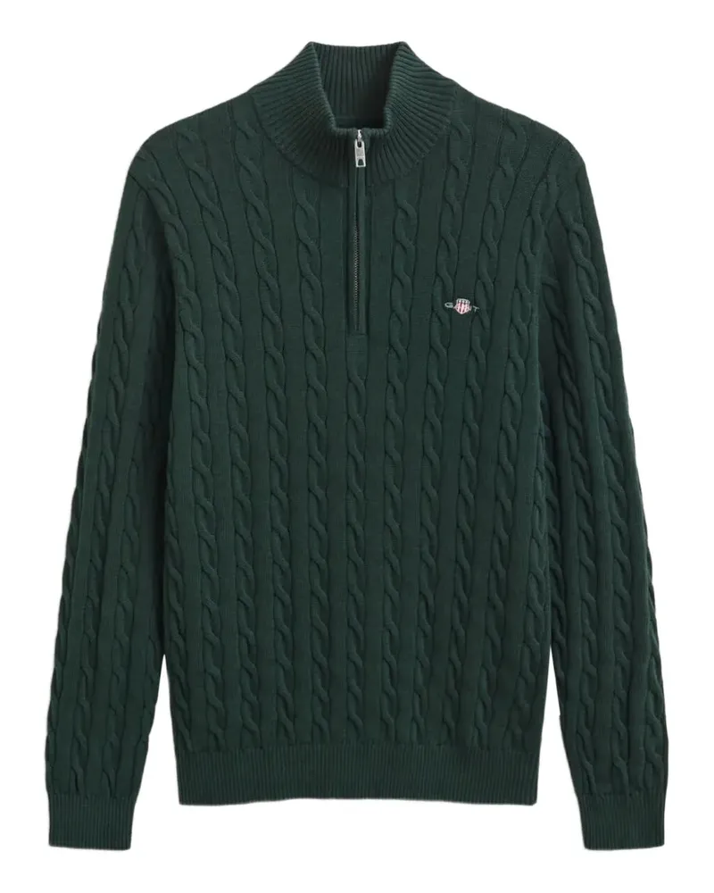 Gant Pullover mit Zopfmuster - Grün Grün