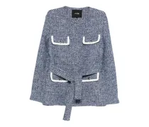 Tweed-Jacke mit Knopfleiste - Blau