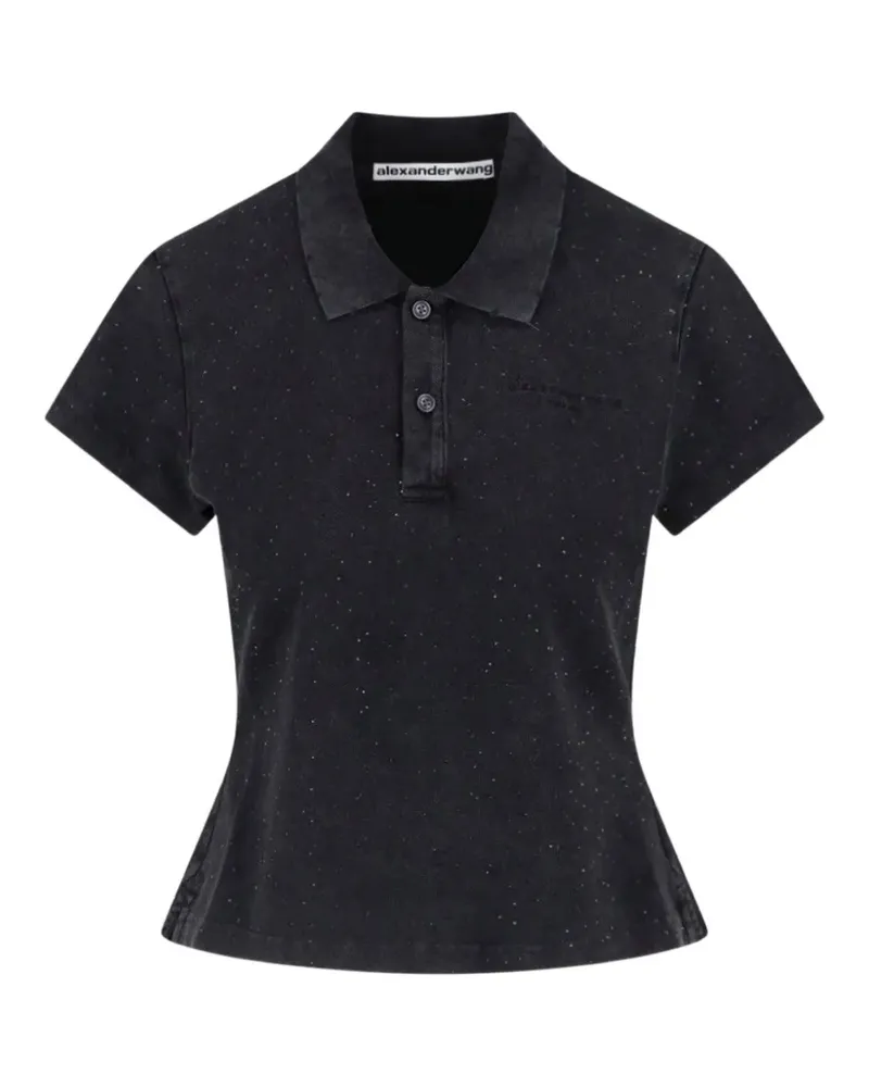 Alexander Wang Poloshirt mit Kristallen - Schwarz Schwarz