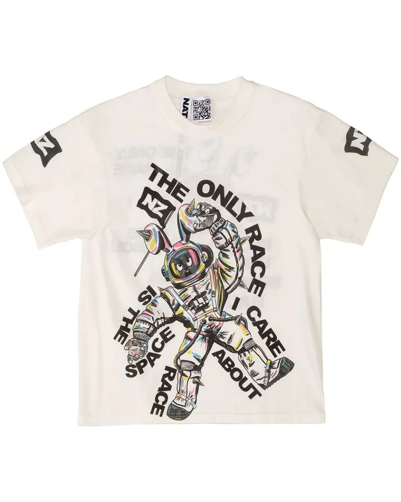 Natasha Zinko T-Shirt mit grafischem Print - Weiß Weiß