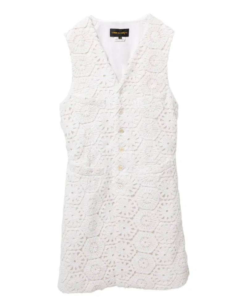 Comme des Garçons floral-embroidered coat - Weiß Weiß