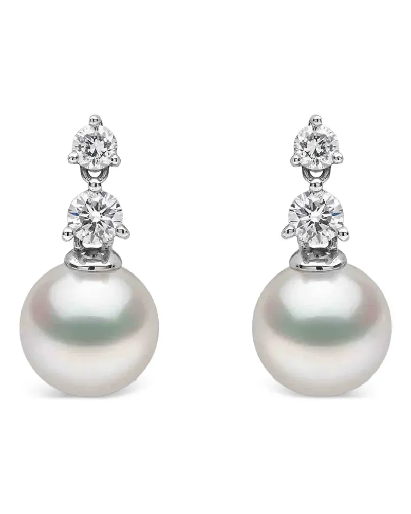 YOKO London Akoya Ohrringe mit Perle und Diamant - Silber Silber