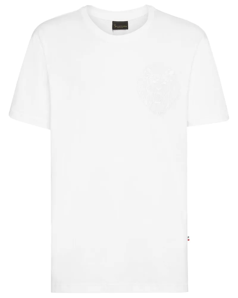 Billionaire T-Shirt mit Löwenstickerei - Weiß Weiß