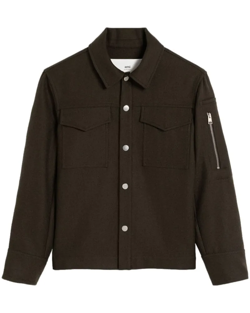 AMI Paris Hemdjacke mit Knopfleiste - Braun Braun