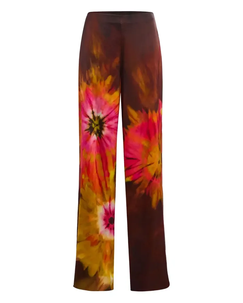 Retrofête Sunny Palazzohose mit Blumen-Print - Braun Braun