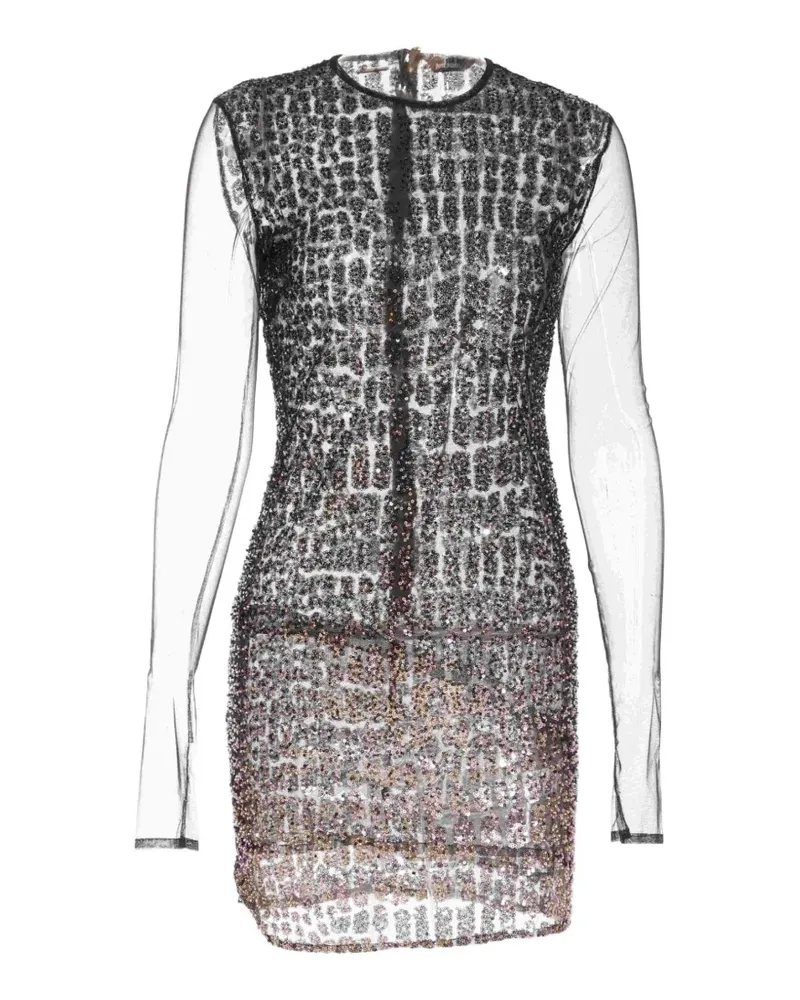 Just Cavalli Minikleid mit Animal-Muster und Pailletten - Schwarz Schwarz