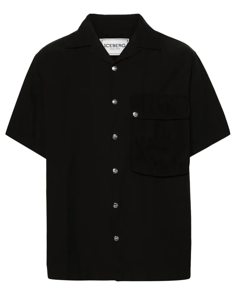 Iceberg Hemd mit Logo-Stickerei - Schwarz Schwarz