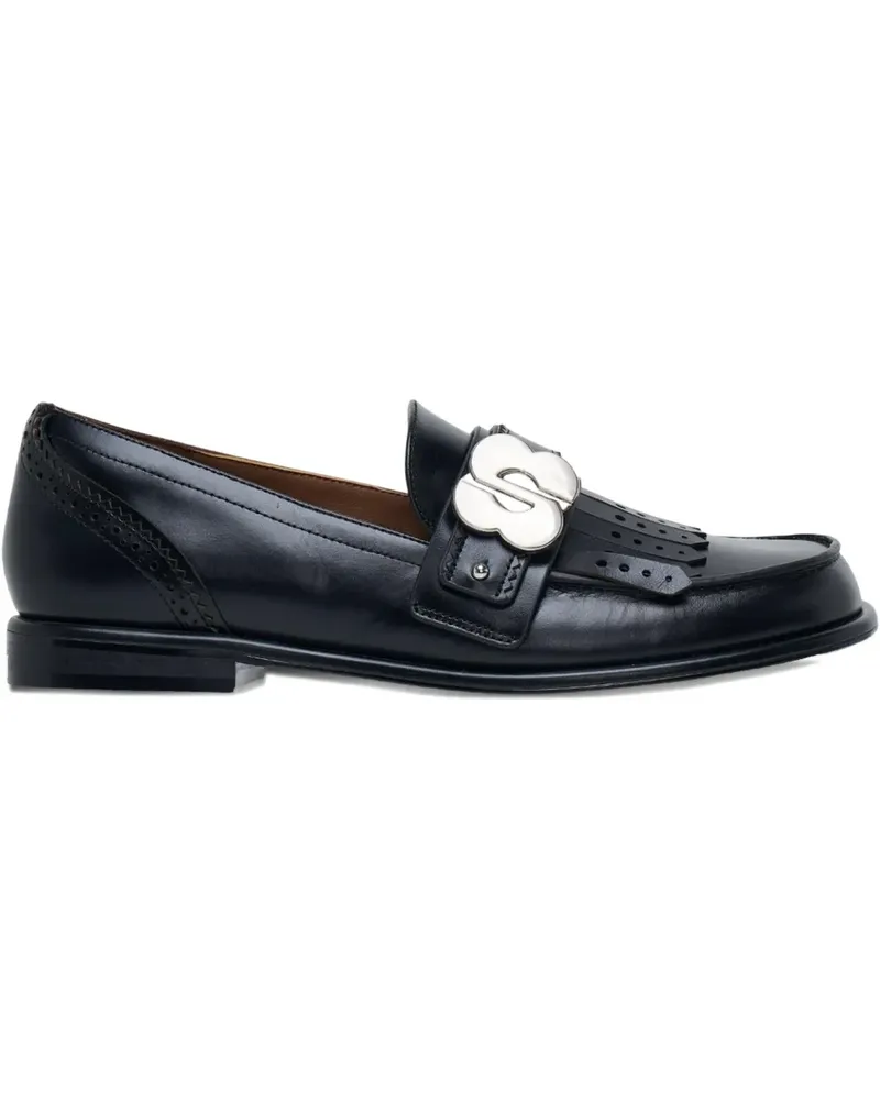SHUSHU/TONG flower square-toe loafers - Schwarz Schwarz