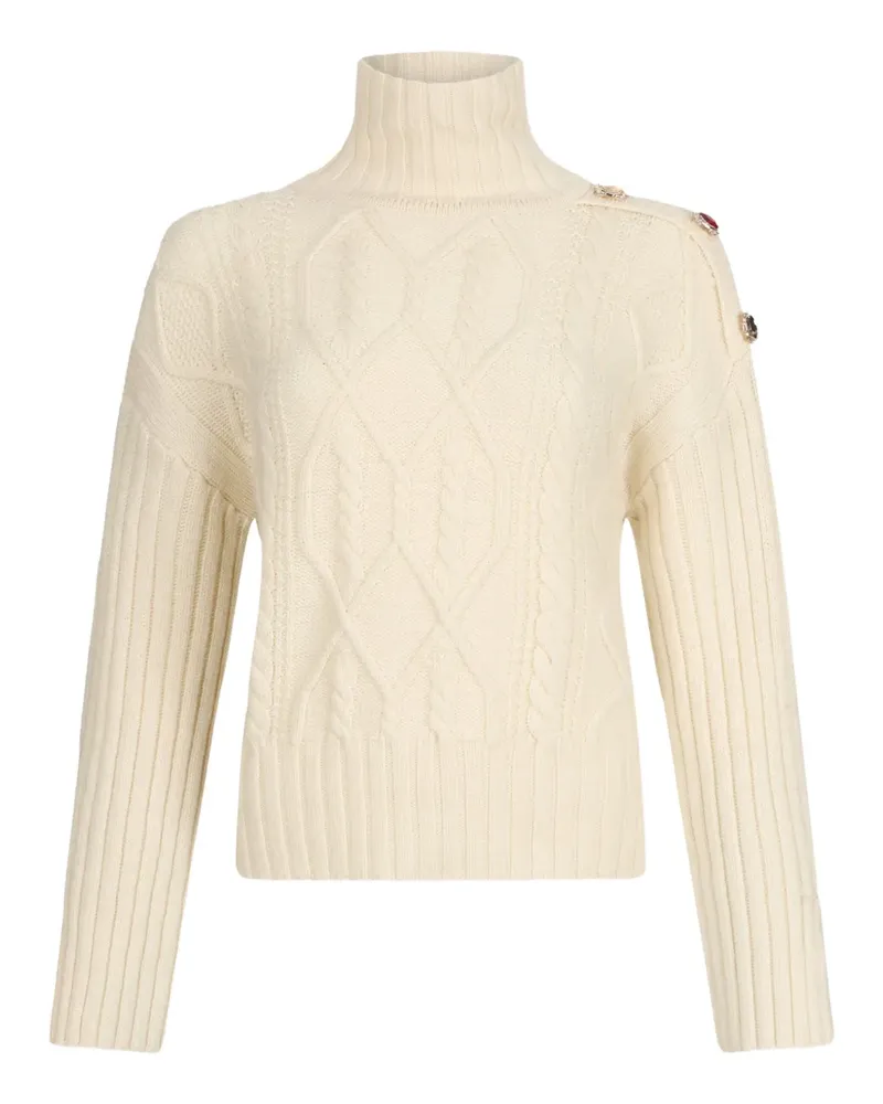 Liu Jo Zopfmuster-Pullover mit Schmuckknöpfen - Nude Nude