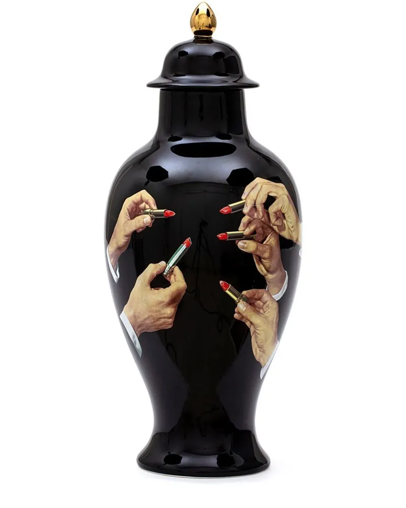 Seletti Lipsticks Porzellanvase - Schwarz Schwarz