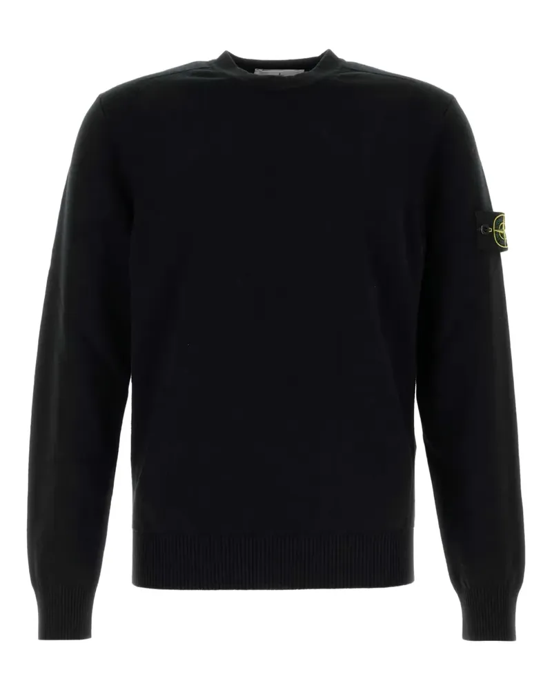 Stone Island Pullover mit Kompass-Patch - Schwarz Schwarz