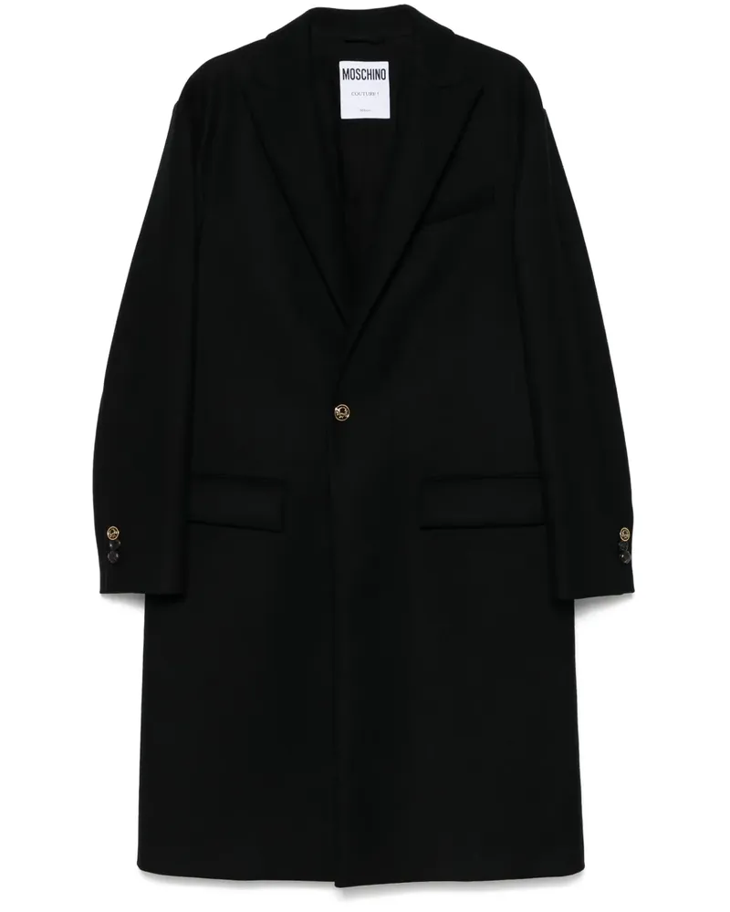 Moschino Einreihiger Mantel - Schwarz Schwarz