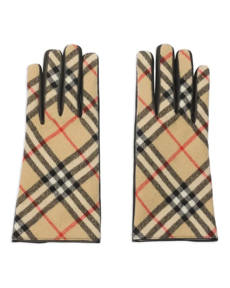 Burberry Karierte Handschuhe - Nude Nude