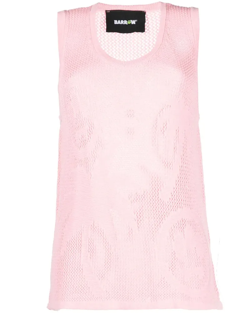 BARROW Intarsien-Oberteil mit Palmen - Rosa Rosa