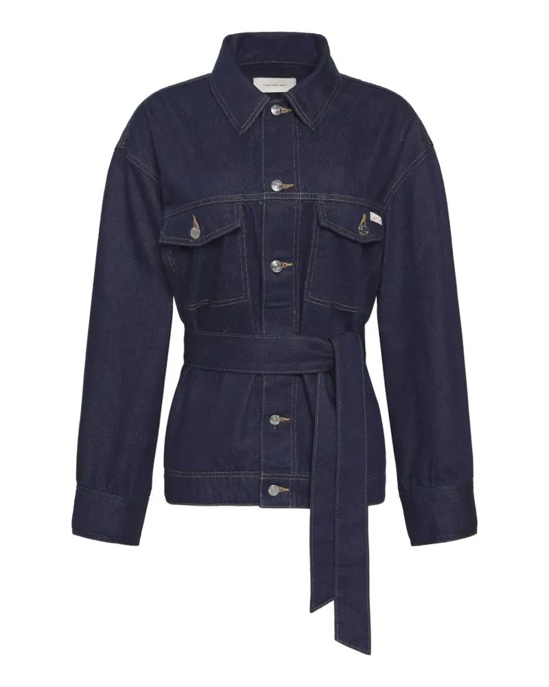 Calvin Klein belted button-fastening jacket - Blau Blau