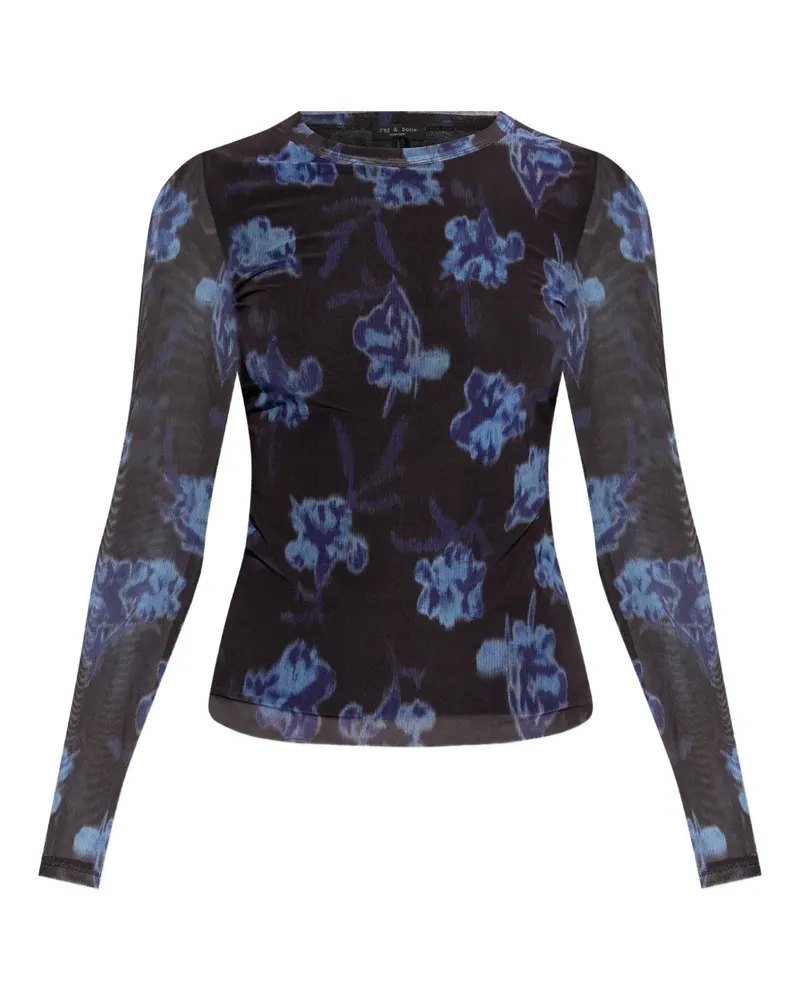 Rag & Bone floral-print long-sleeves top - Schwarz Schwarz