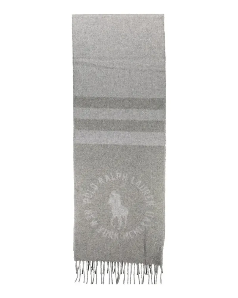 Ralph Lauren Gestreifter Schal mit Logo - Grau Grau