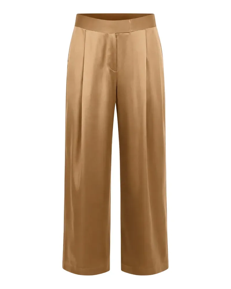 The Sei satin-finish pleated trousers - Nude Nude