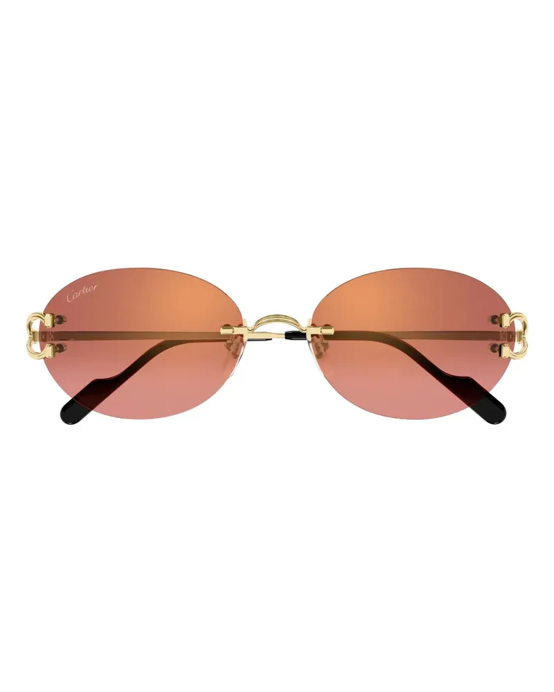 Cartier Sonnenbrille mit rundem Gestell - Gold Gold