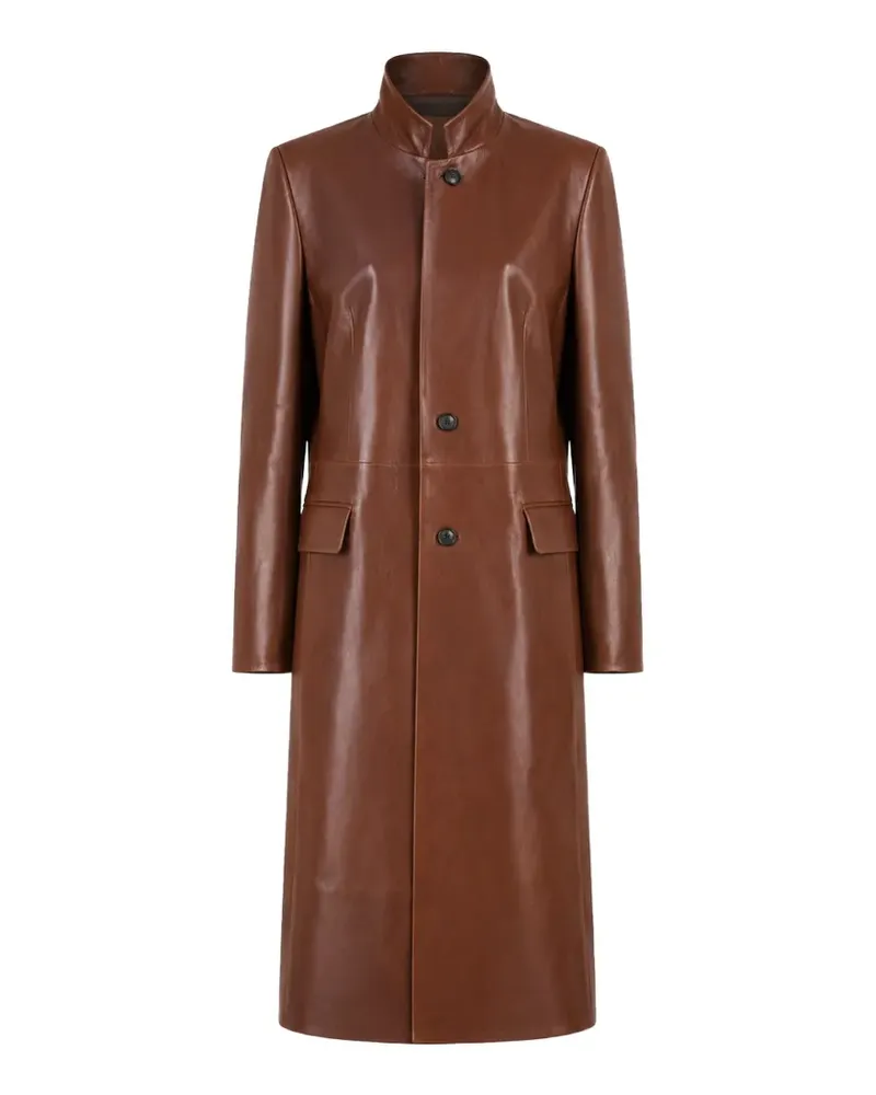 DESA Redingote leather coat - Braun Braun