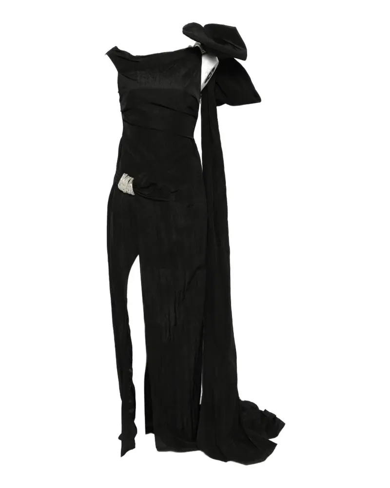 David Koma bow-detail maxi dress - Schwarz Schwarz