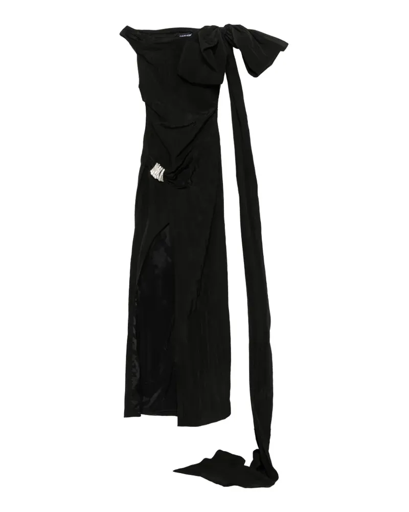 David Koma Maxikleid mit Schleifendetail - Schwarz Schwarz