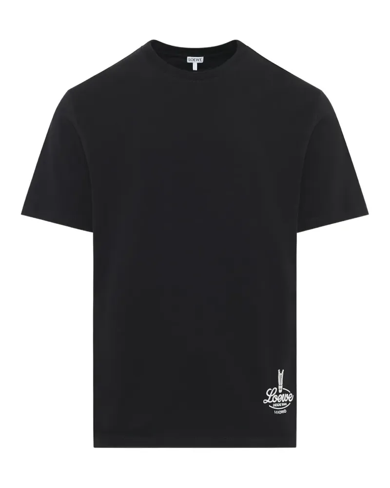 Loewe T-Shirt mit lockerem Schnitt und Print hinten - Schwarz Schwarz