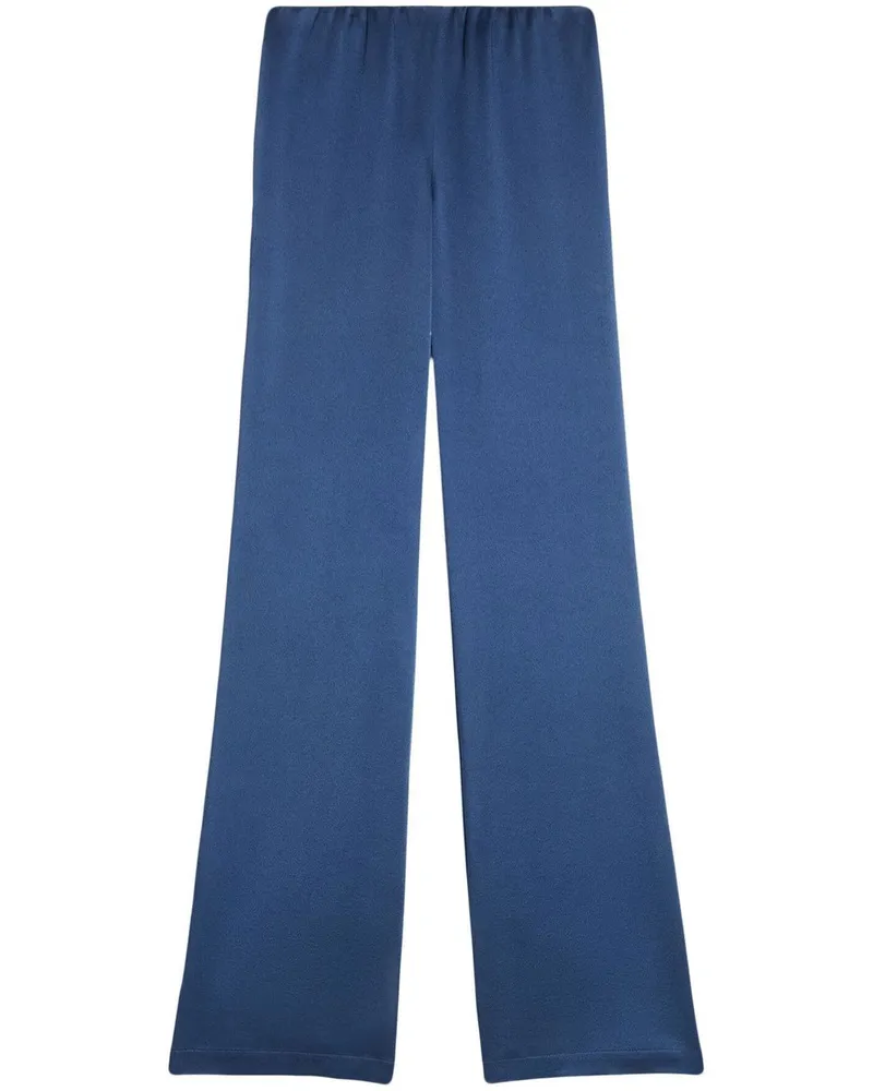 AMI Paris High-Waist-Hose in Satinoptik - Blau Blau