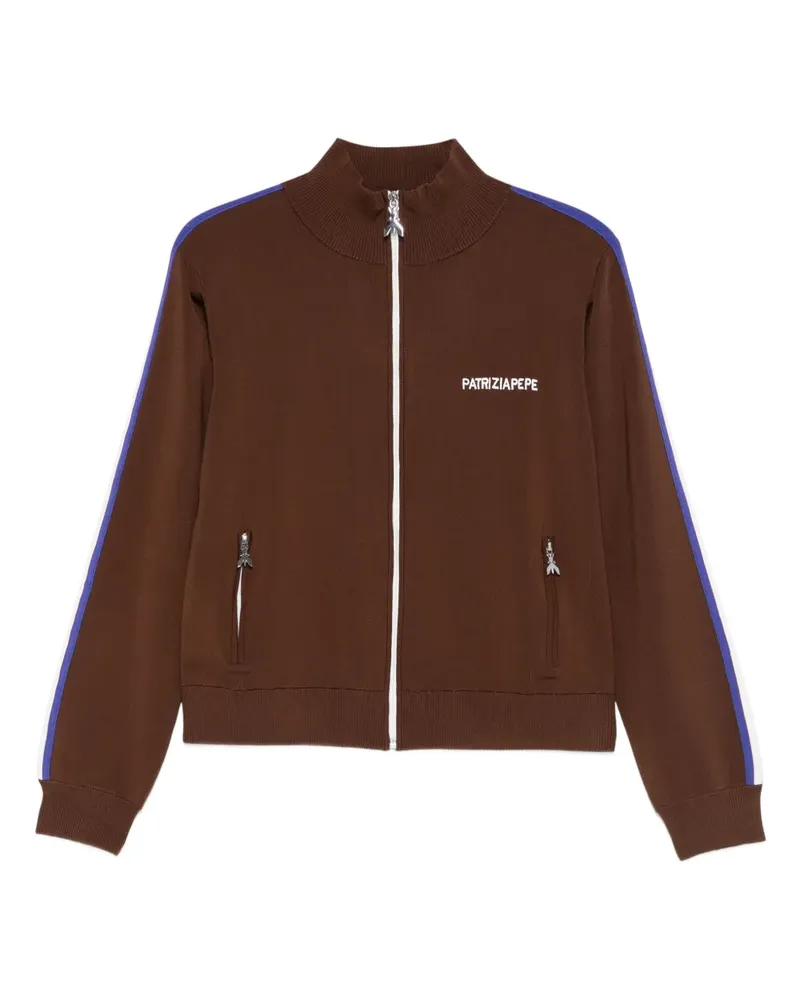 Patrizia Pepe Reißverschluss-Pullover mit Streifendetail - Braun Braun