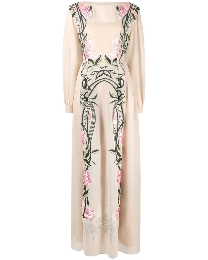 Alberta Ferretti Langärmeliges Maxikleid - Rosa Rosa