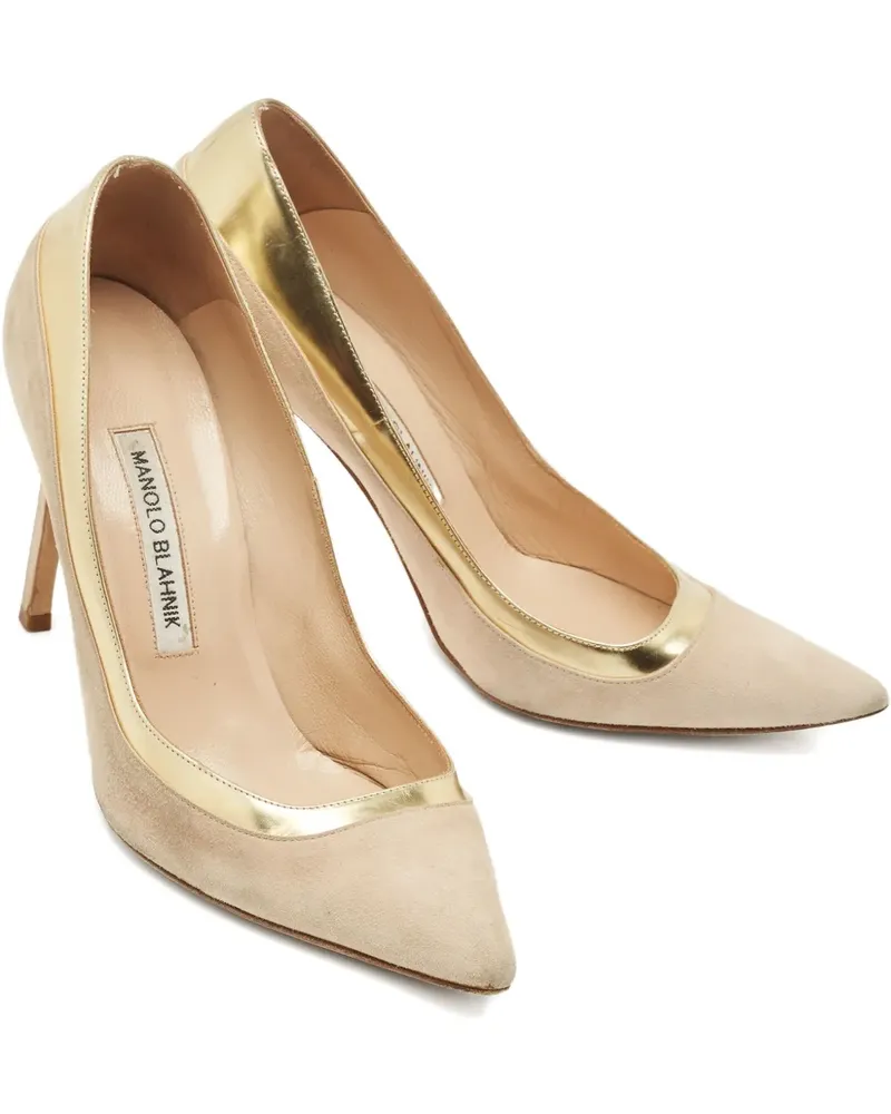Manolo Blahnik Pumps aus Wildleder 105mm - Nude Nude