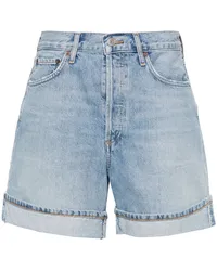 AGOLDE Hoch sitzende Dame Jeans-Shorts Blau