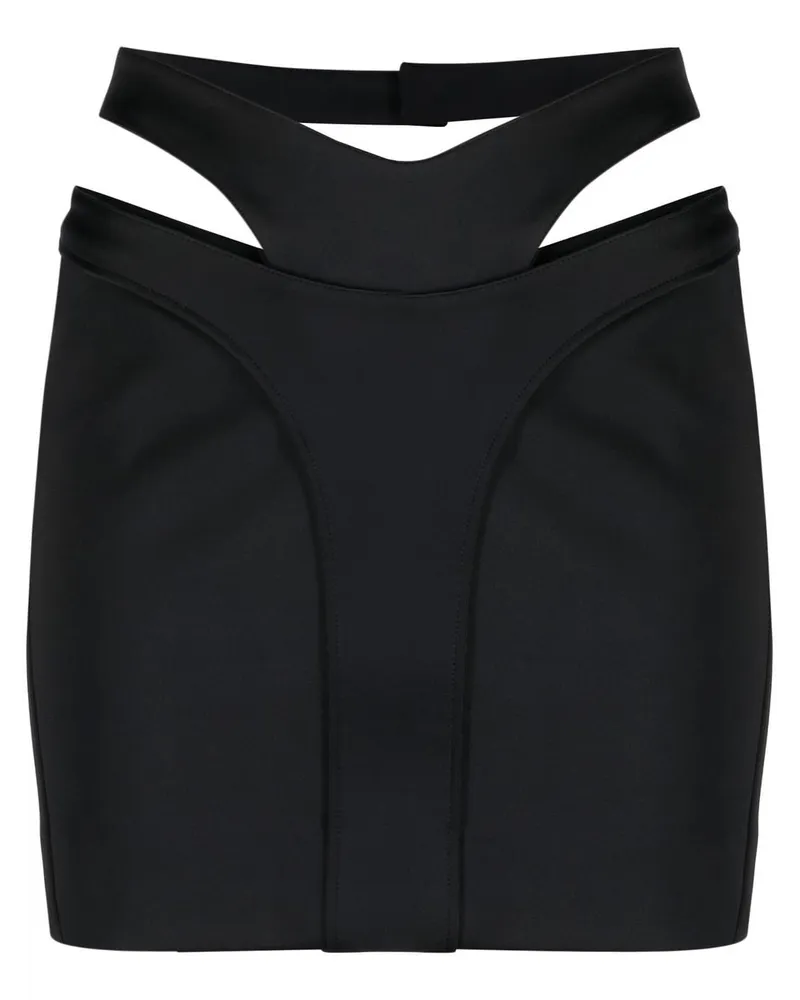 Thierry Mugler Minirock mit Cut-Outs - Schwarz Schwarz