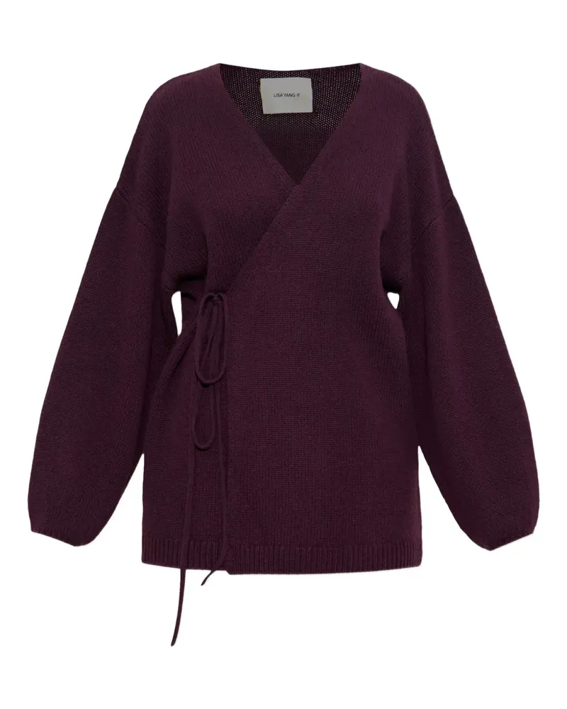 Lisa Yang Cardigan aus Kaschmir mit Wickelband - Rot Rot