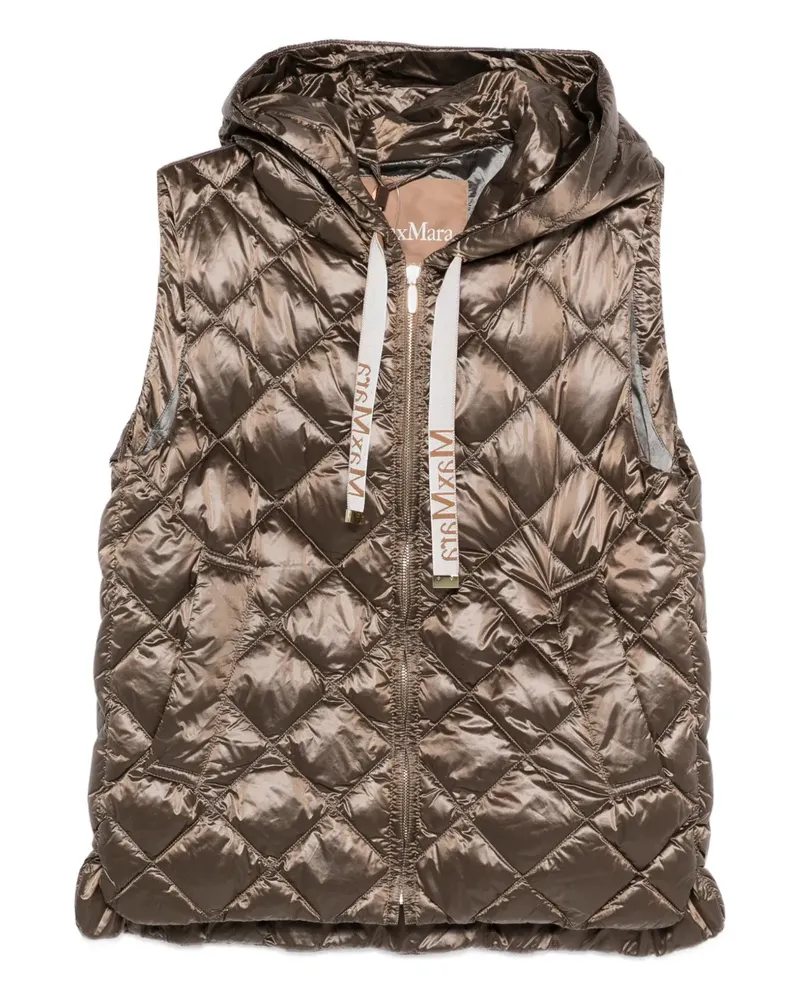 Max Mara Gesteppte Kapuzenweste - Braun Braun