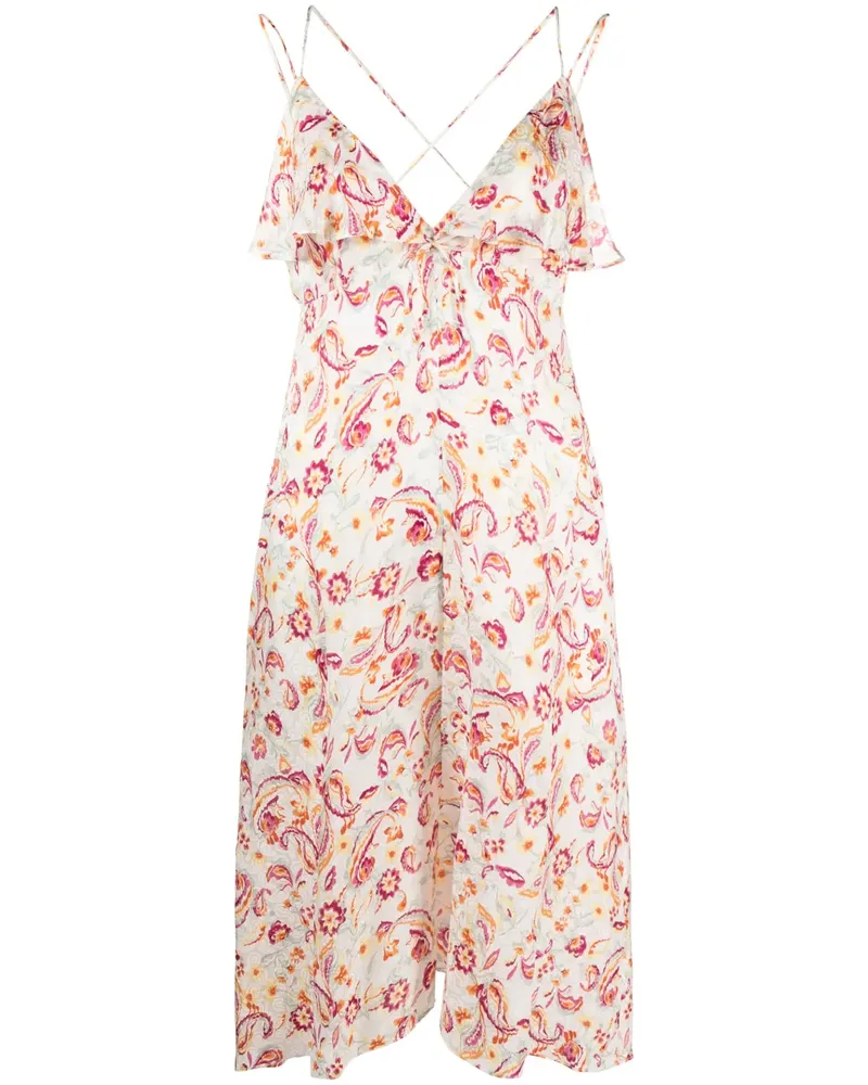 Isabel Marant Paysa Midikleid mit Blumen-Print - Weiß Weiß